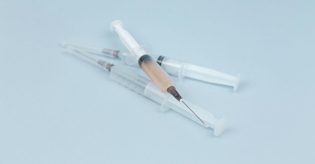 Three syringes filled with Botox